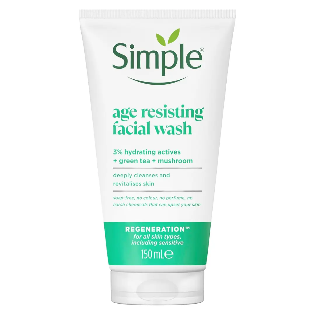 ژل شستشوی صورت سیمپل مدل age resisting (ضد پیری با عصاره چای سبز)