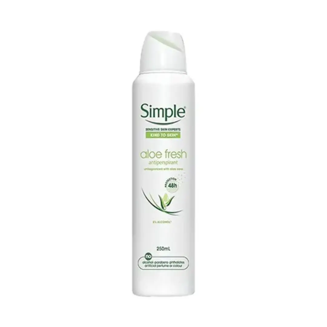اسپری ضد تعریق 48 ساعته سیمپل رایحه ALOE FRESH حجم 250 میل